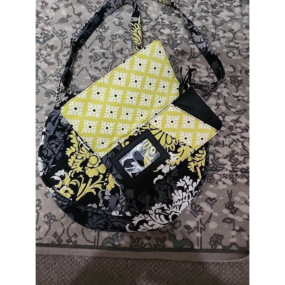 Vera Bradley Saddle Up Bag/ Purse Baroque And Matching Wallet